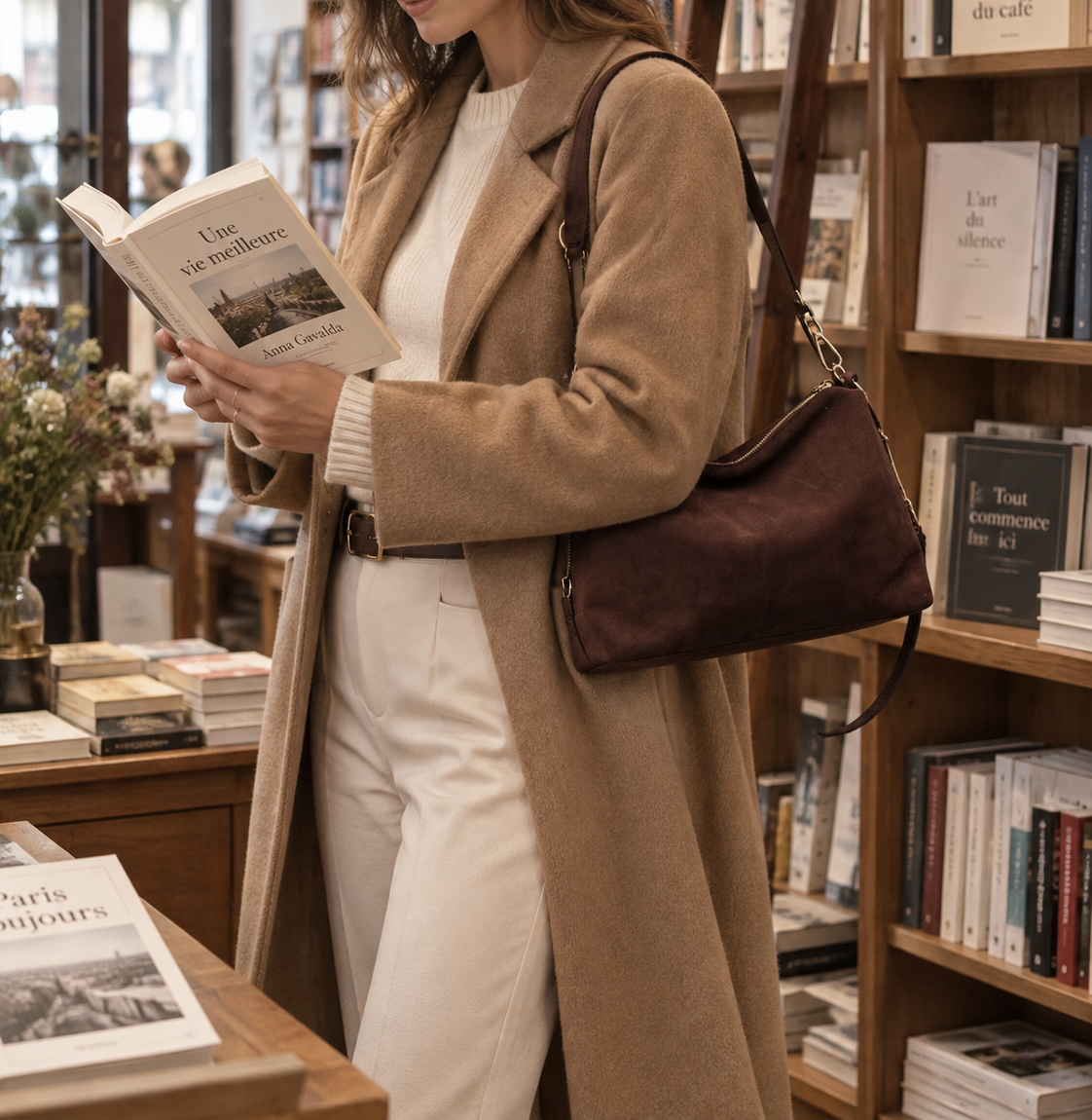 Sac Porté Épaule Souple Effet Daim