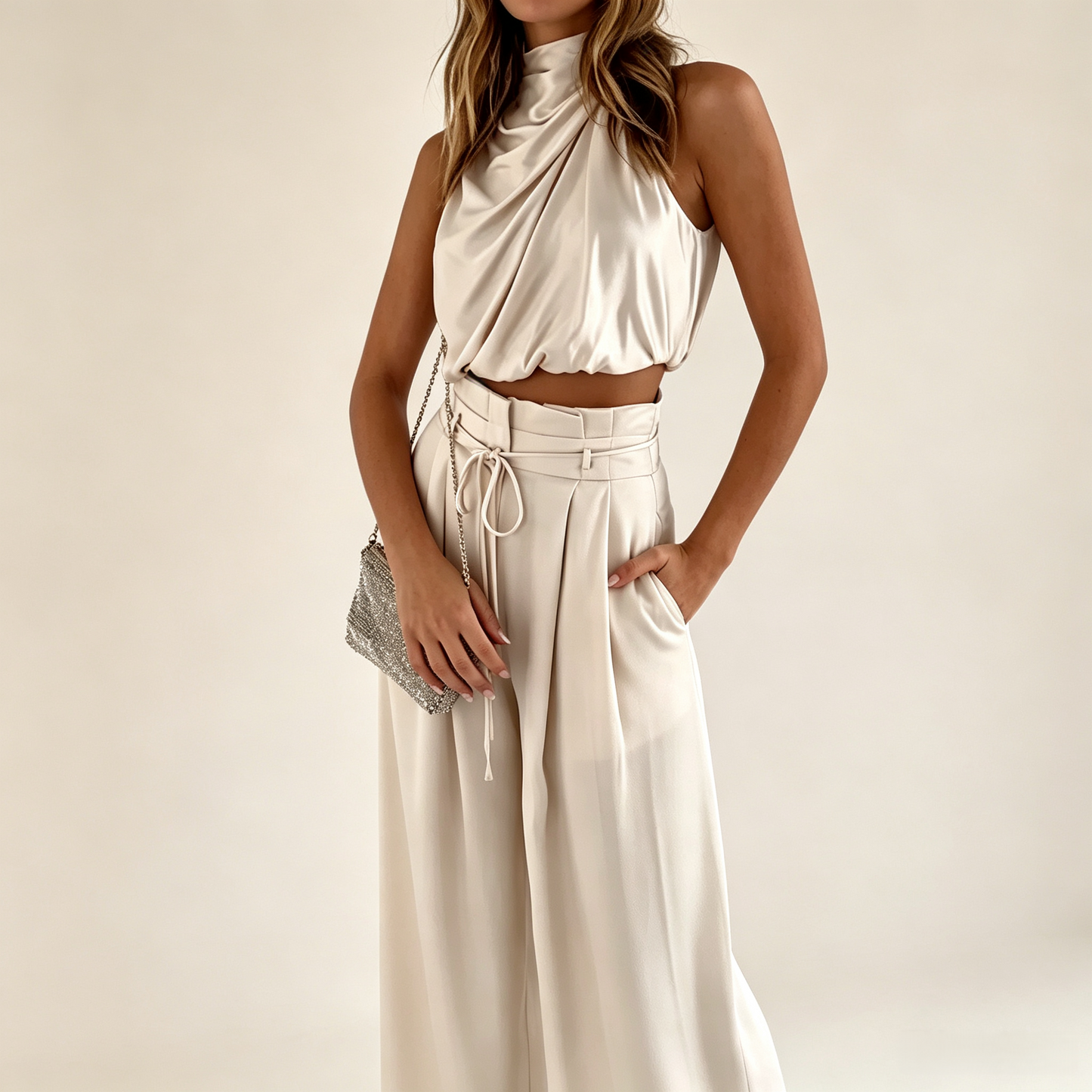 Ensemble Satin Deux Pièces